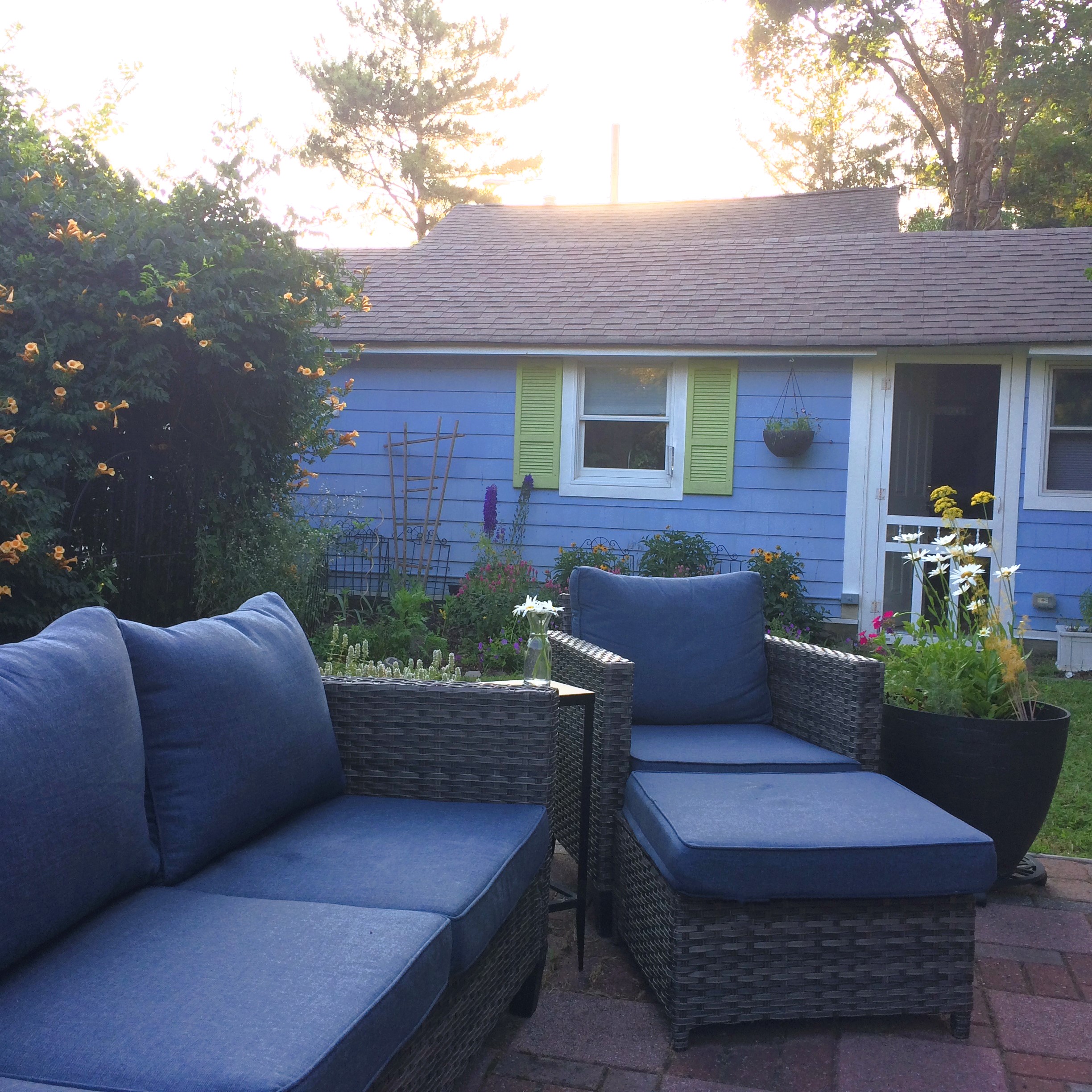 Outdoor seating on the patio